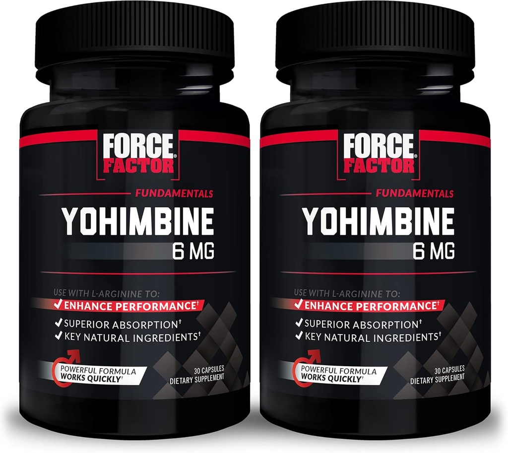 强制因子 Yohimbine 男子补充剂 Yohimbe Bark 高级吸附性能增强的提取剂 6mg Yohimbine Bark 药剂 Key Natural Infedions, 30 Counter (Pack of 2)