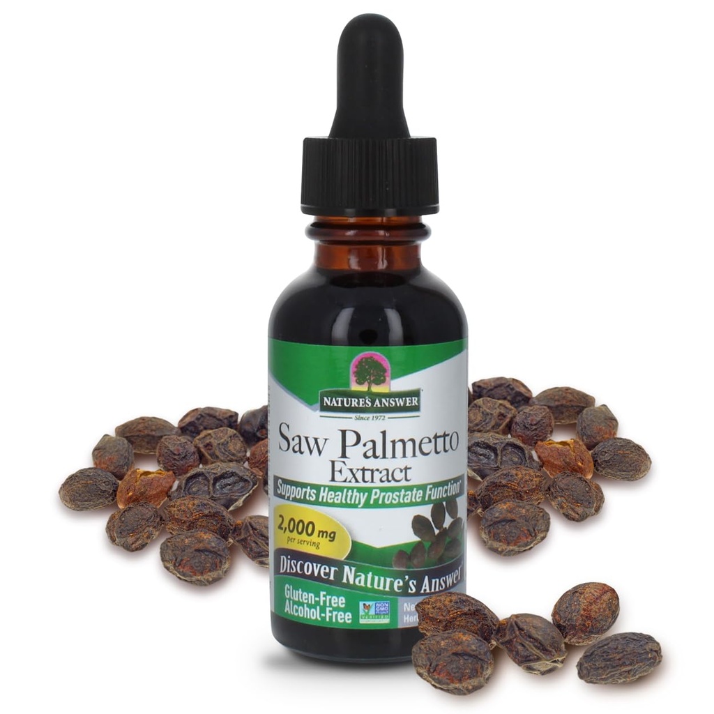 (原始内容存档于2018-09-21) (英语). Nature's Answer-Follow Saw Palmetto Berry Extract, 1-Fluid Ounce → 前列腺支持 → Natural Urinary Health → 促进毛发生长.
