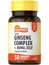 Sundance Super Ginseng Complex 与皇家Jelly QQ 50 快速发布 Capsules QN-GMO 和 Gluten 自由传统草药补充