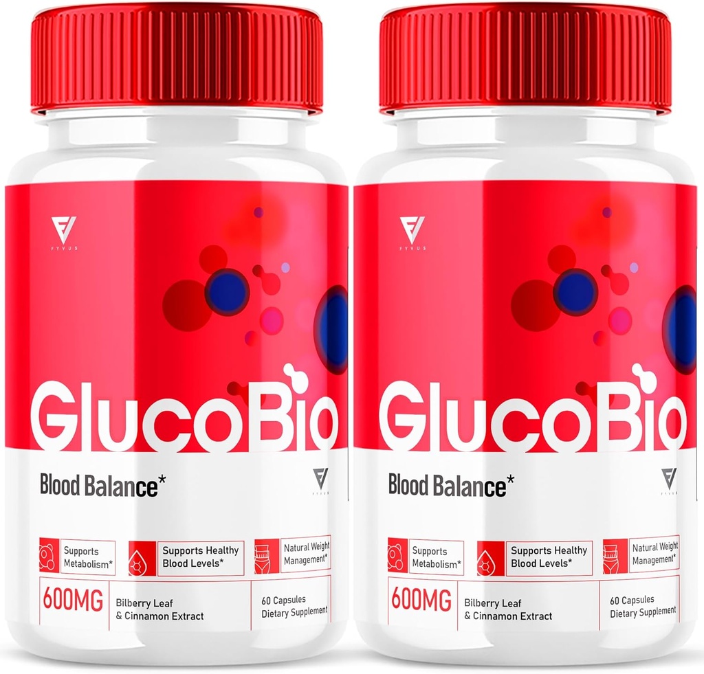 (2包) GlucoBio健康卡普尔斯 Gluco生物药丸 Gluco Bio Pills, Gluco Bio自然维生素整体健康与健康Glycogen支持补充, BioGluco Capsules (120 Capsules)