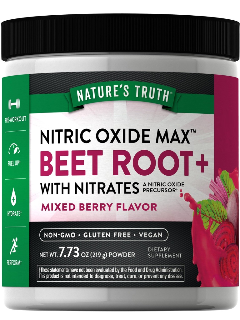 Nature's Truth Beet Root Powder ^ 7.73 oz ^ Nitric Oxide 补充 男女配音 ^ Vegan, Non-GMO & Gluten Free Worldout → Mixed Berry Flavor