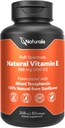 Naturalis Sunflower Vitamin E 268mg(400 IU) 配有混合托可菲醇 基本皮质维生素和免疫支持 → Non-GMO, Soy & Gluten Free → 60软胶