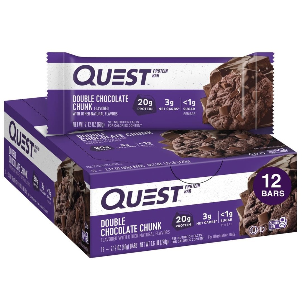素食营养双巧克力春克蛋白棒,20g蛋白棒,1g糖,4g Net Carb, Gluten Free, Keto Friendly, 12 Counter