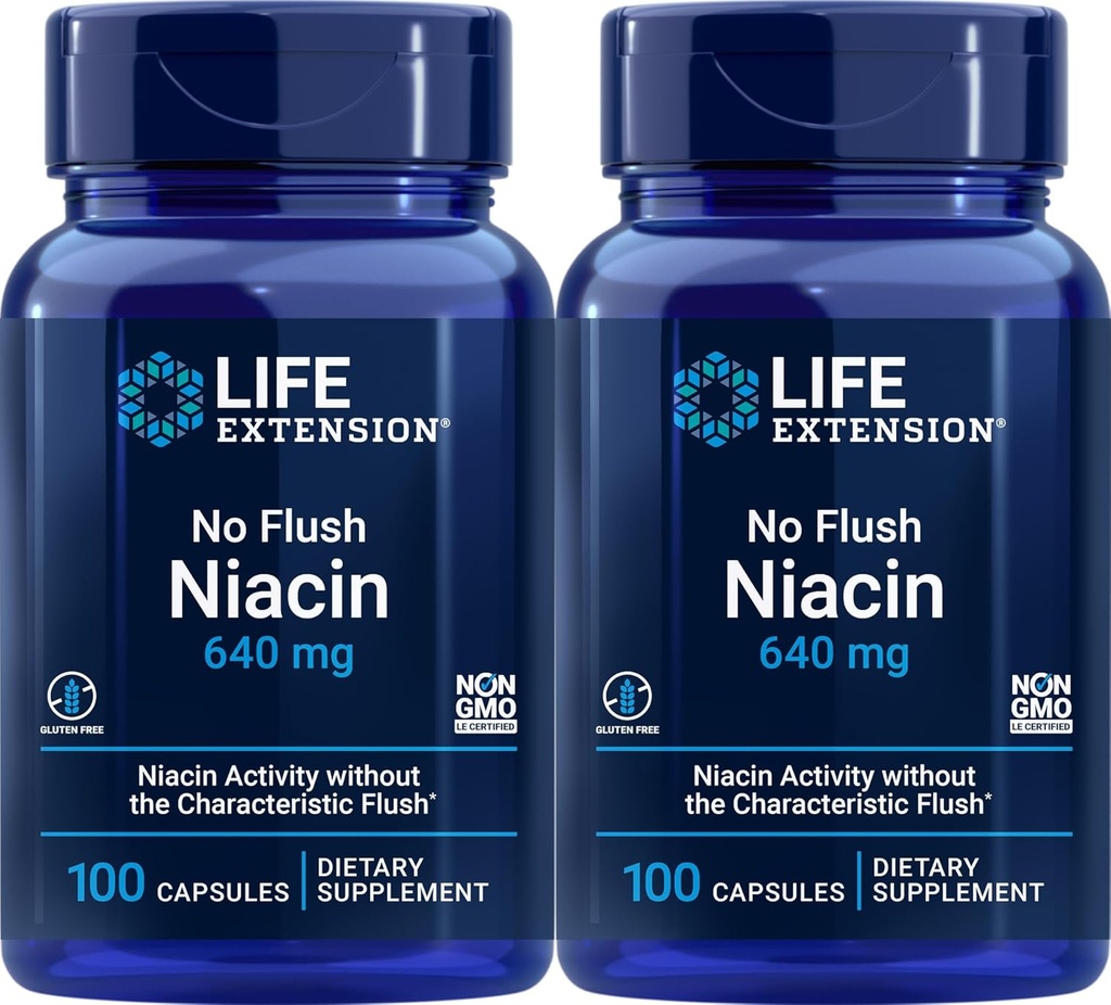 寿命延长:Flush Niacin 640 mg,100 Capsules(2包)