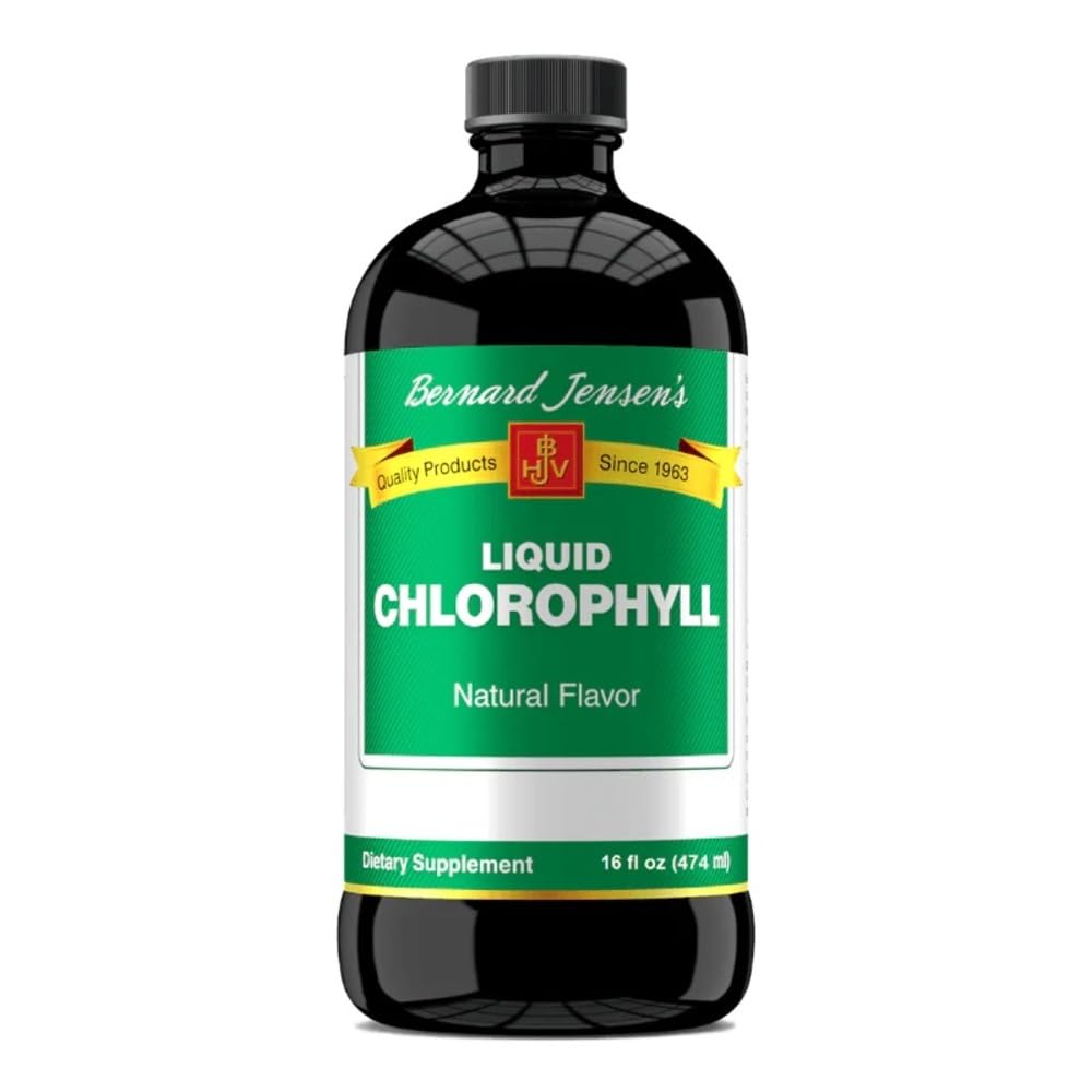 Bernard Jensen的100%纯天然氯phy氟液体补充剂 推广Alkaline Ph 帮助净化血液 16 Fluid Ounce(474毫升)