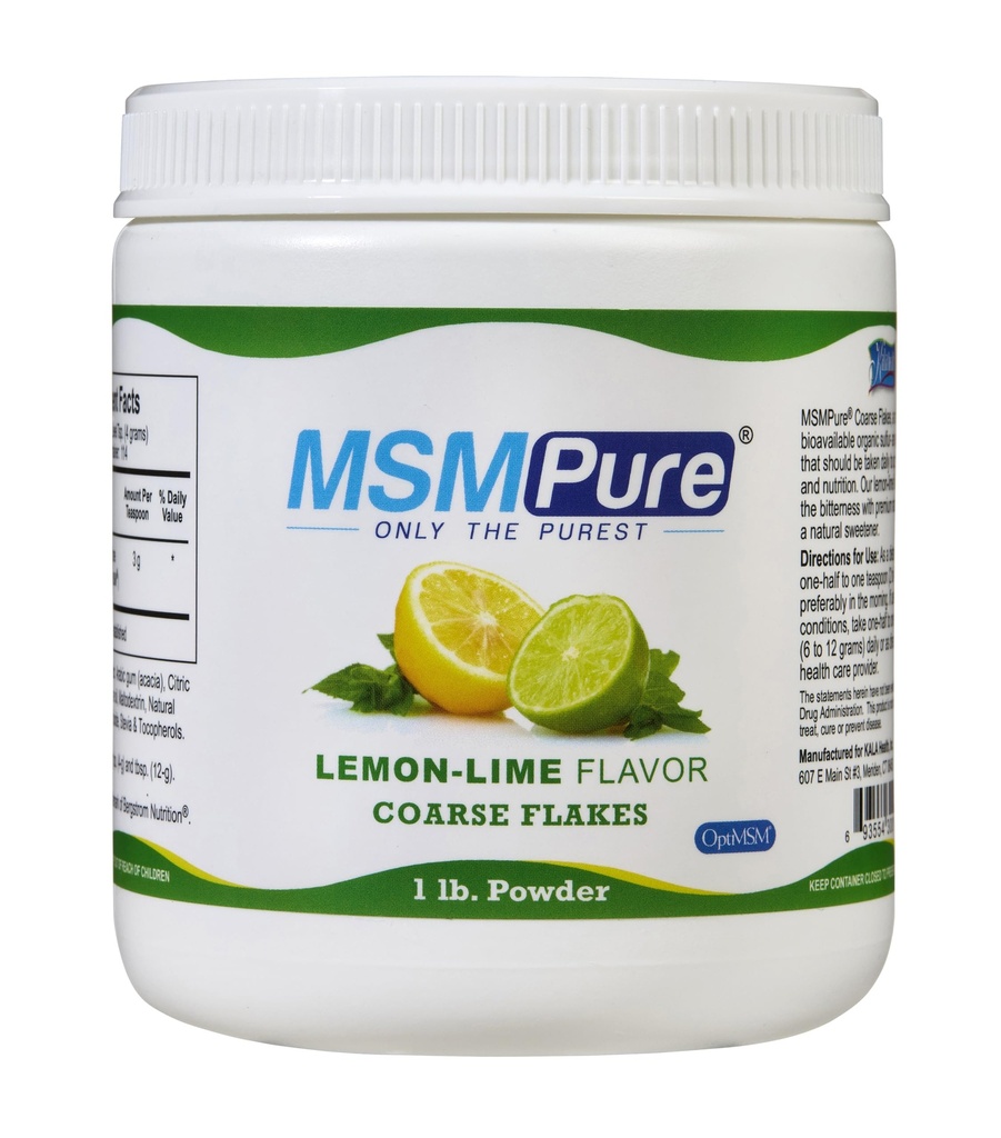 KALA HALTH MSMPure Lemon Lime Flawared Coarse MSM 粉状花脂 — — US-Made MSM 用于联合健康,皮肤外观,以及头发和钉子支持 — 1磅,有机硫磺