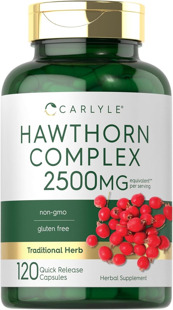 Carlyle Hawthorn Berry Complex 2500mg Capsules = 120 Counter = 抽水粉 = 供男女使用 = = = 非 GMO & Gluten 免费补充