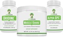 VitaMonk Muscle Guard & Alpha GPC Uridine Stack Bundle, HMB, EAAs, 维生素D, 镁和脑支持聚焦, 明亮, 肌肉生长
