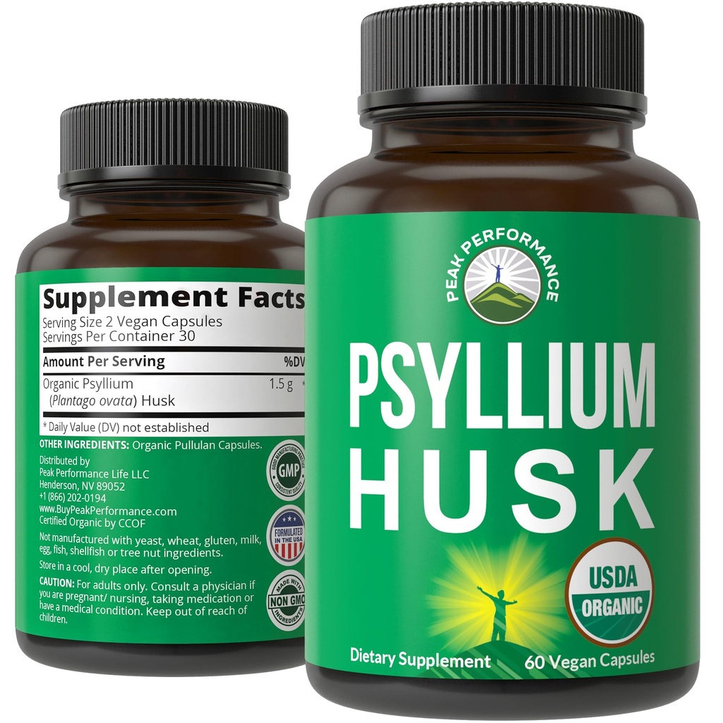 USDA 有机肽 Husk Vegan Capsules 用有机肽 Husk种子制造. Fiber Supplement for Gut. Digestive Prebiotics. 文摘的药片, 粗糙而无斑点。 平板电脑