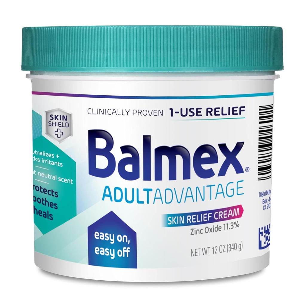 Balmex 成人Rash Relief Bread Bream Cream for Incontinence care, Easy-On, Easy-Off, 12oz (英语).