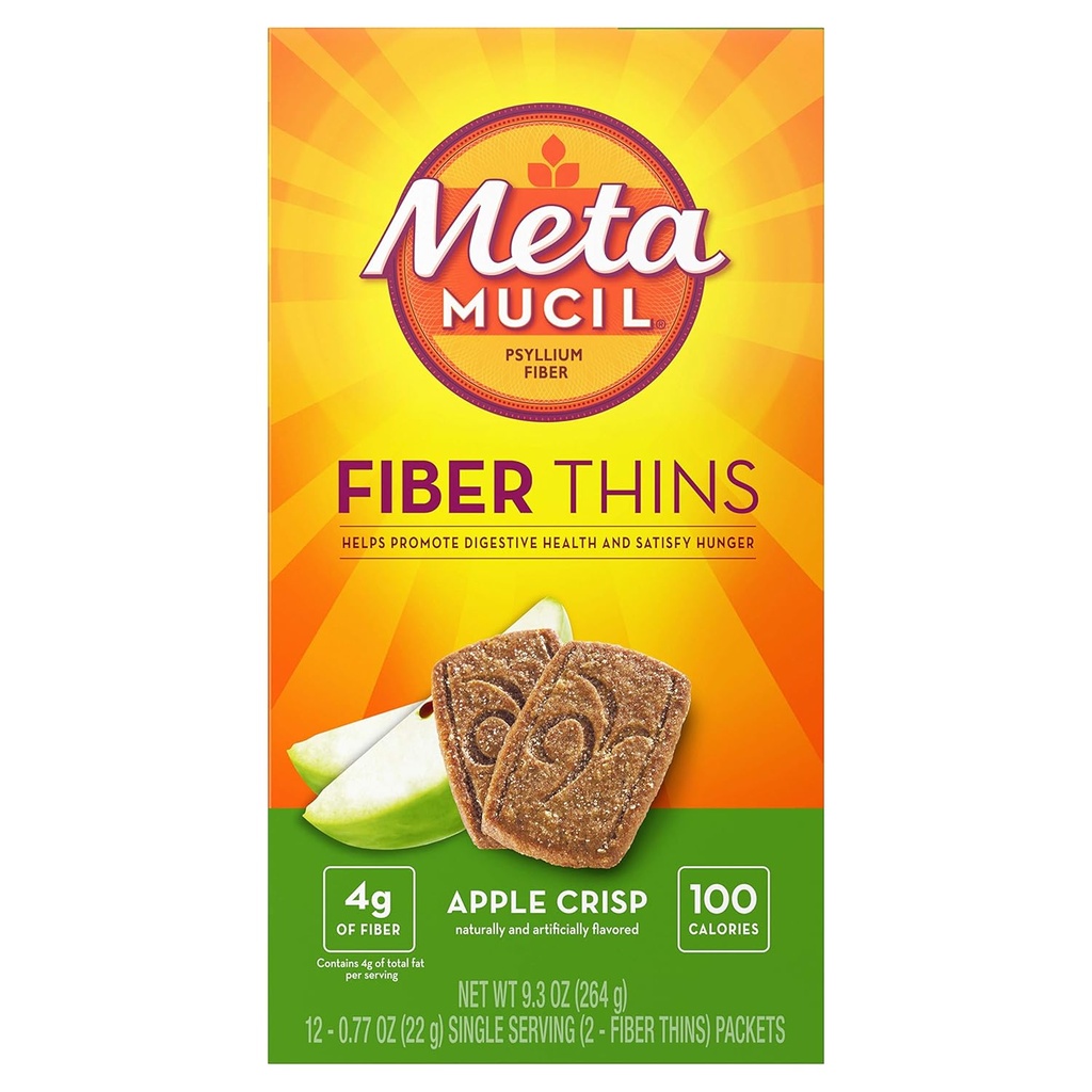Metamucil Fiber Wafers Apple Crisp 24 Each (Pack of 2) (中文(简体) ).