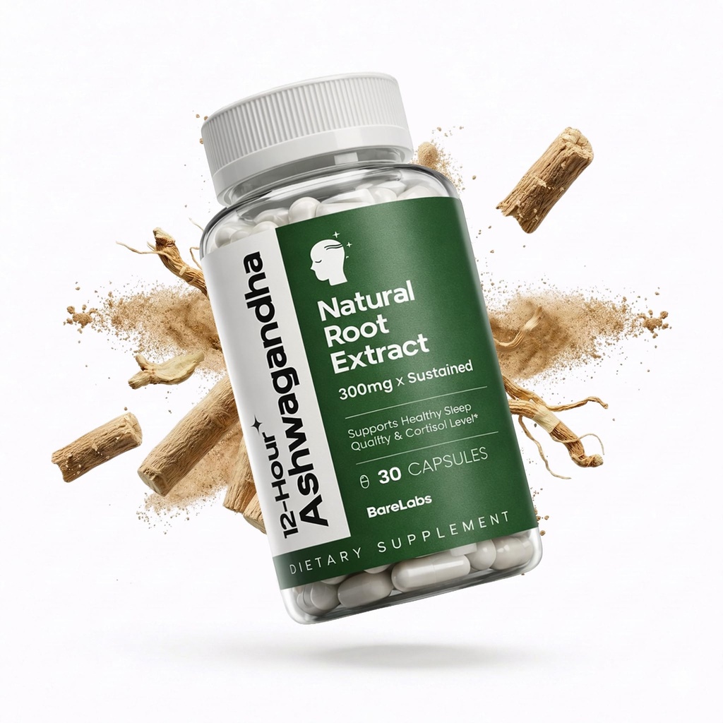Ashwagandha 300mg + 12小时时间释放根提取(Prolanza) + 压力、睡眠和能量支持男女补充-30天供应