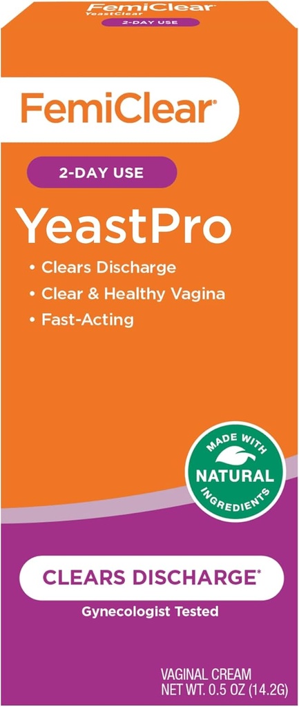 FemiClear YeastPro Cream, Clears 卸货,快动作,用天然成份制作,妇科医生测试,0.5oz Cream