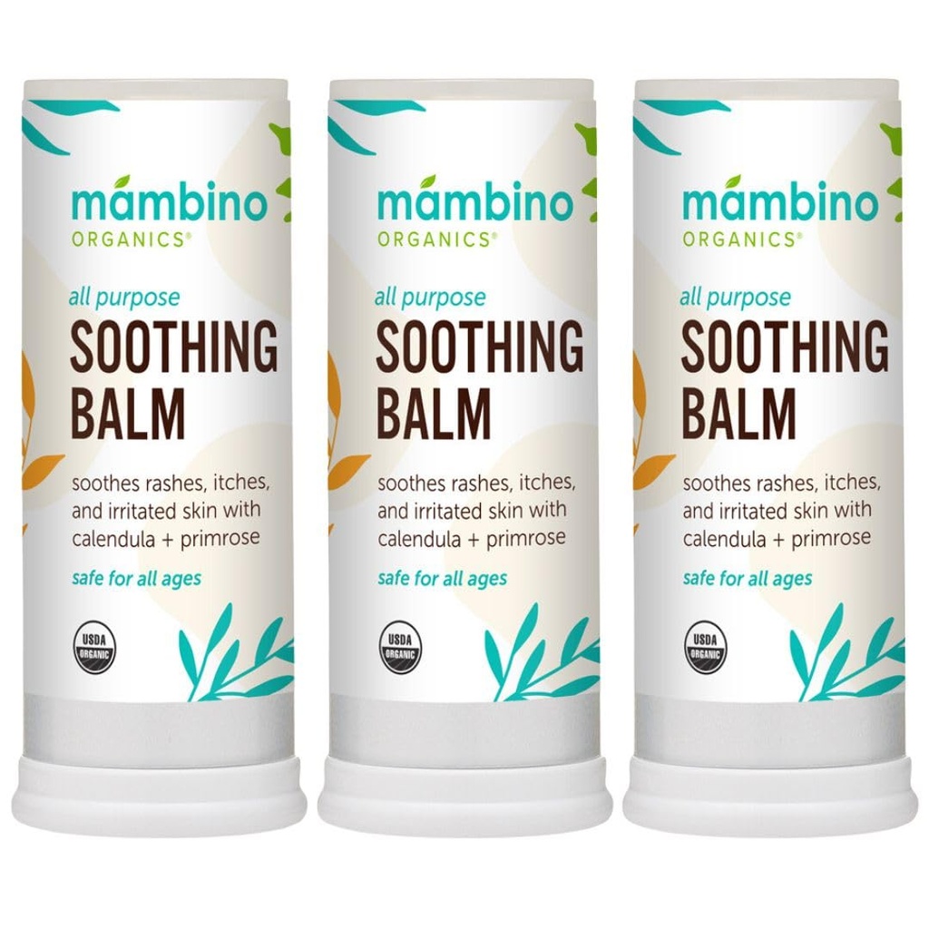All Guides Soothing Balm — Organization, Egyptian Calendula & Evening Primrose — 对臭虫Bites, Diaper Rash, Irited Skin, Baby Balm Wick — Mambino Organis, 3-Pack的冷酷无毒药