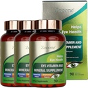 黄酮-Lutein Eye 维生素补充剂,用于Macular Health and Dry Eye,含有Lutein, Zinc, Vitamins C/E & Zeaxanthin 支持眼部健康,90片(3)