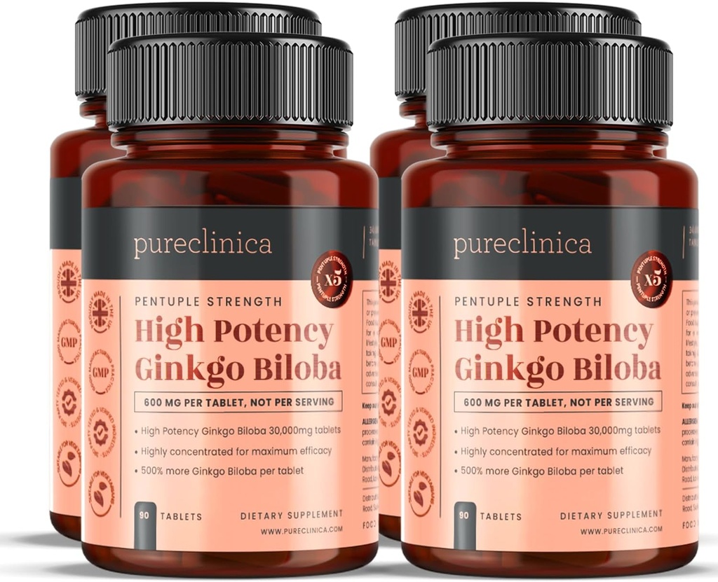 pureclinica 高概率 Ginkgo Biloba 30,000毫克x360块(4瓶90) - 12个月供应 - 5次 竞争者产品的优势