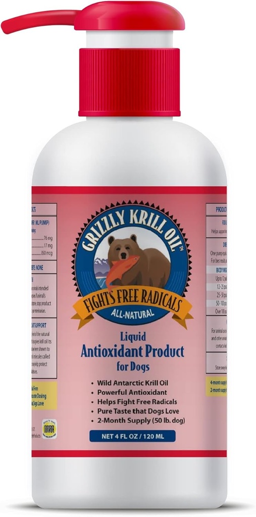 灰熊野生南极磷虾油全自然抗氧化剂狗食品补充剂,4 oz