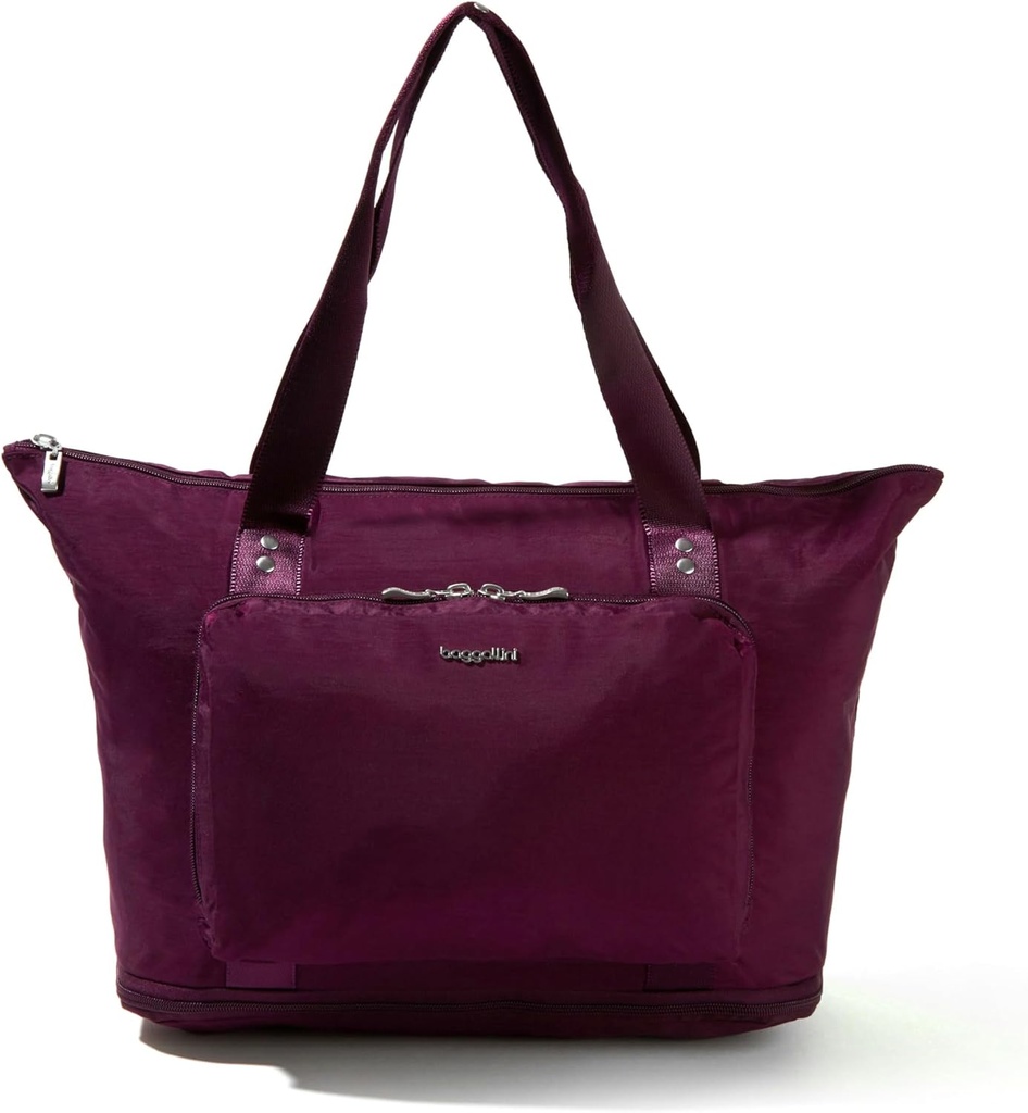Baggallini 携带可扩展轻量级旅行工具 22 ” 包装可折叠 压缩 Nylon 可清洗 Weekender w/Luggage Sleeve