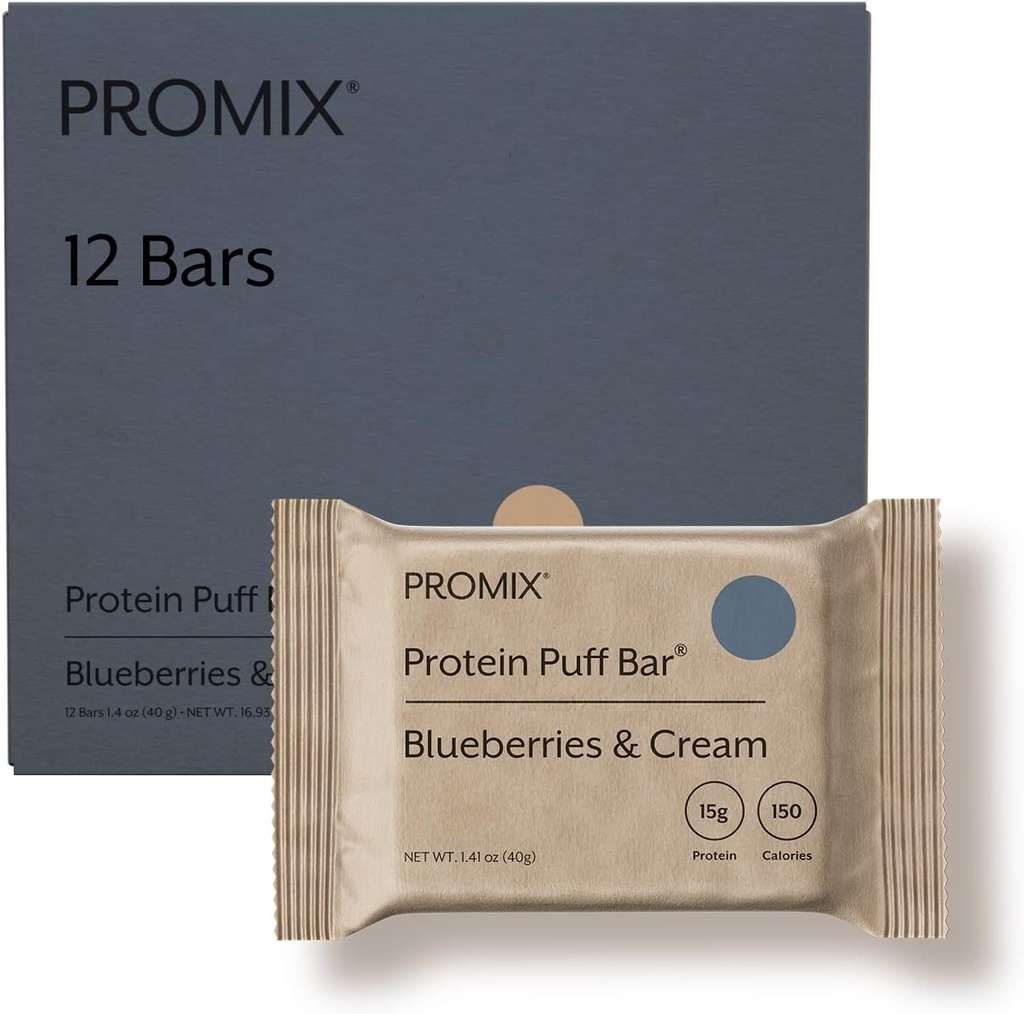 ProMix 营养蛋白 蛋白棒 - 蓝莓和奶油 - 棉花糖冰激凌治疗 - Go Snack上的大品尝和健康 - 高蛋白和低卡路里 - 免去Gluten, Soy, & Corn - 12巴