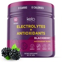 Keto Vitals 抗氧化电解酶 粉末 - 与钾,镁,钠,和钙混合 Keto 电解酶 - 无糖电解酶 饮用混合和水解酶 粉末,60种服务,黑莓