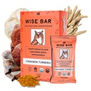WISE BAR 适应性蘑菇营养棒 与Reishi, Lions Mane & Ashwagandha, 有机 Vegan & Gluten Free Snacks for Natural Focus, 能源与豁免支持, 肉桂图尔克 Flavor, 12 Count