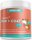 Wonder Paws Skin & Coat Supplor for Dogs with Salmon Oil, Omega 3 & 6, EPA & DHA, 推广健康皮肤和Coat, ITCHY Relief, 联合和整体健康, 美味的Flavor, 70 皮肤和外套软肉