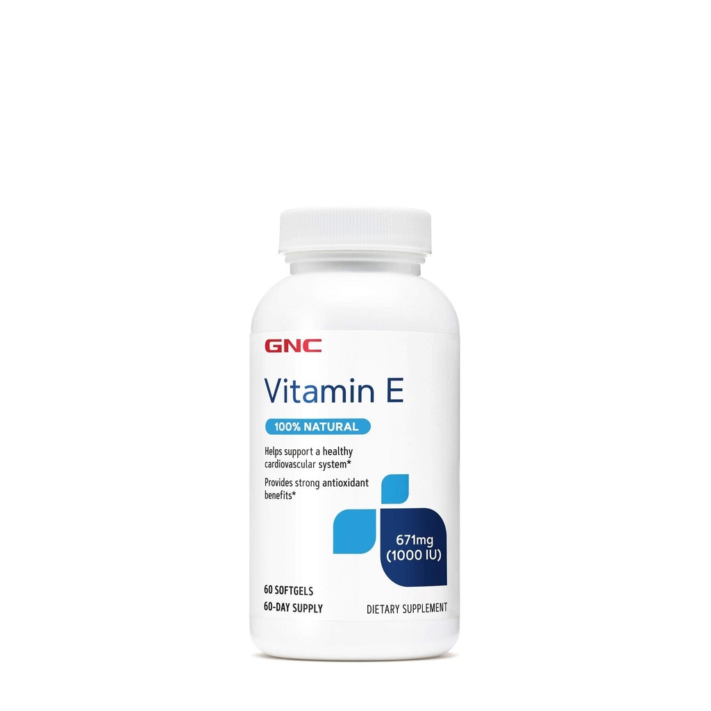 GNC 维生素E 100%天然1000IU - 60 软胶,60 服务