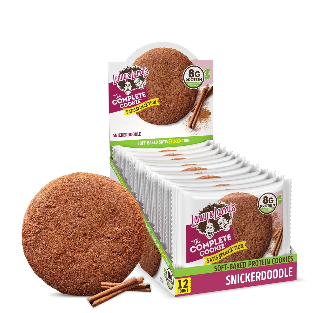Lenny & Larry's The complete Cookie, Snickerdoodle, Soft Baked, 8g Plant protein, Vegan, Non-GMO, 2 Ounce Cookie (Pack of 12) (英语).