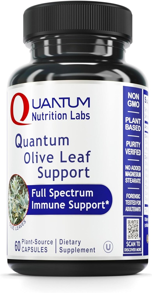 QNL 量子橄榄叶支持 - 有机橄榄提取片 Capsules - 男女心脏健康补充 - 成人日常免疫支持 - 60 植物-来源 Capsules
