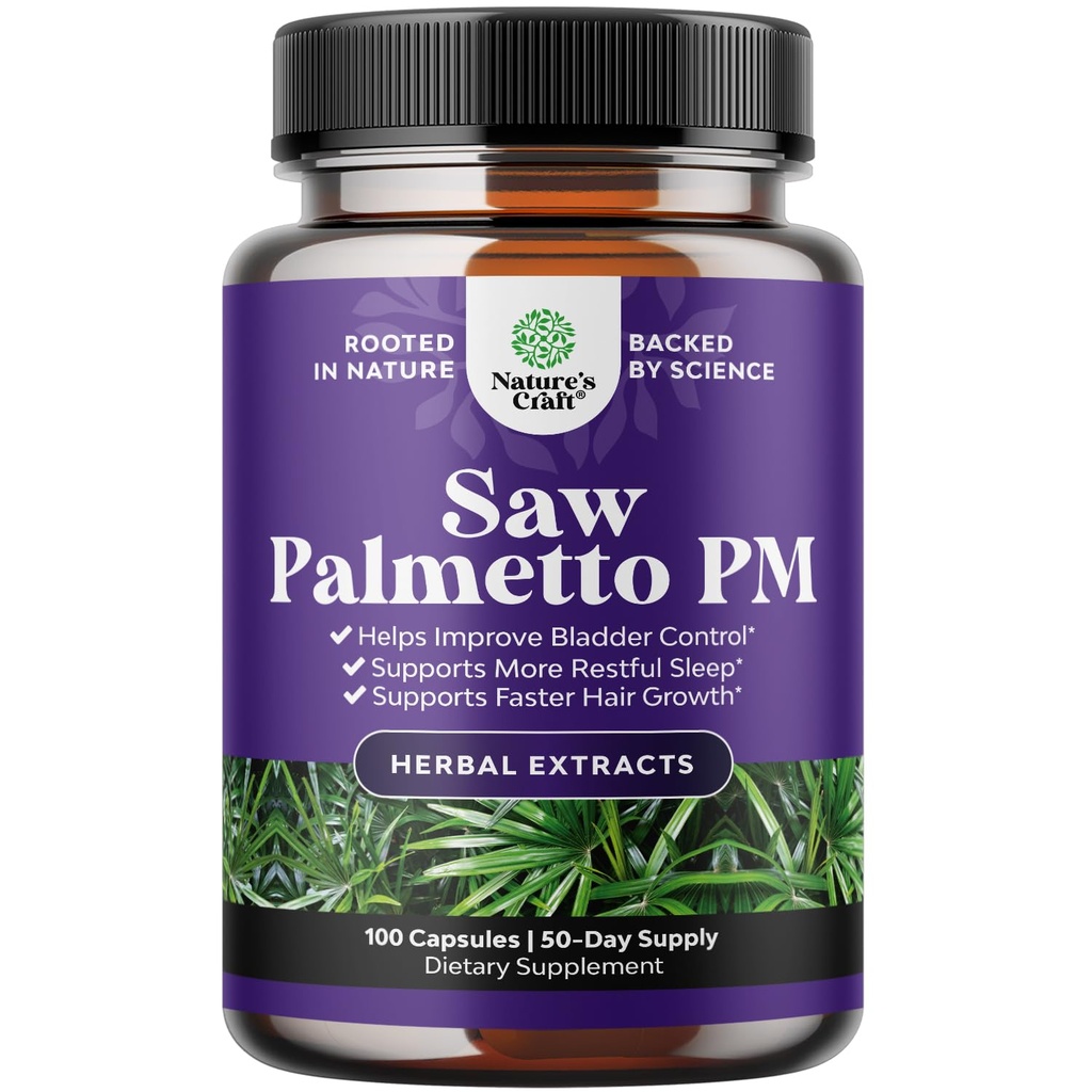 男子夜间防御 Saw Palmetto - Saw Palmetto Palmetto 男子提取前列腺补充剂 帮助减少夜间排尿频率 紧急度和过度活跃的Bladder 配Lycopene Pumkin种子和Melatonin