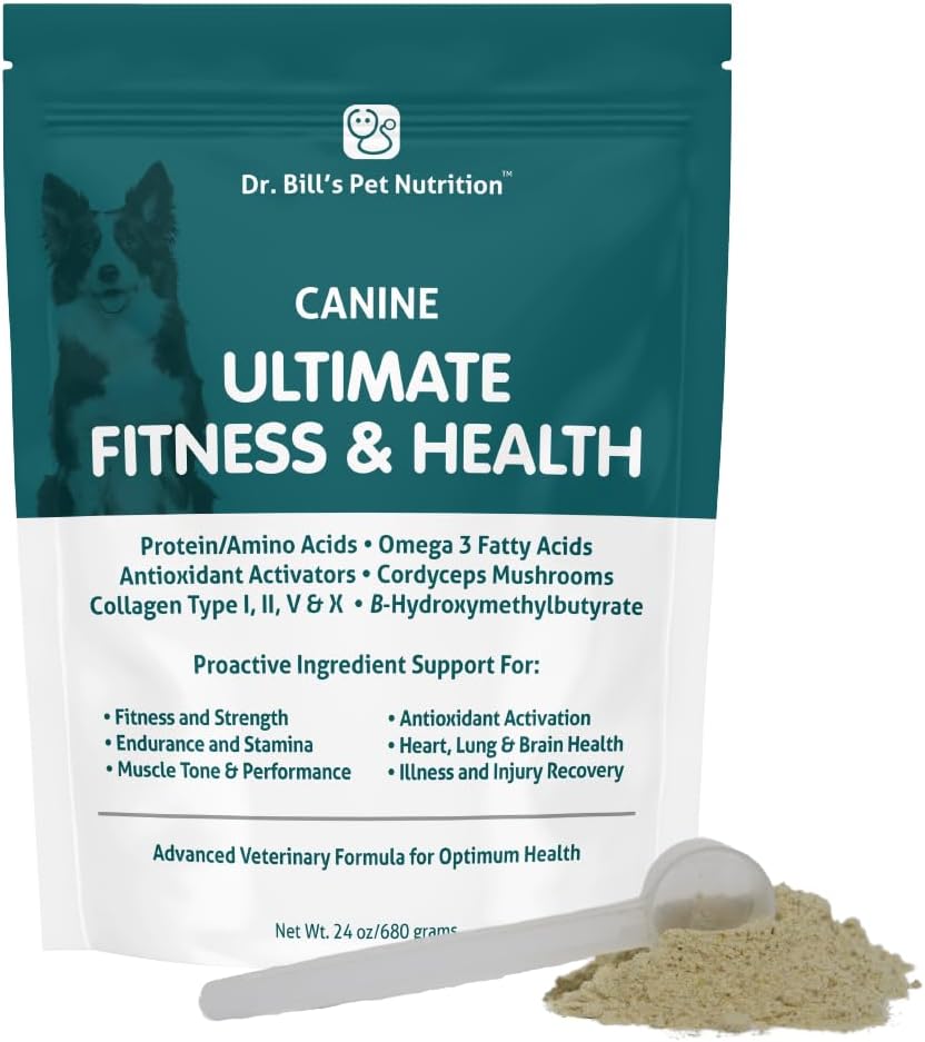 Bill博士的犬类绝缘健身和健康维生素 狗类的多维他命 Q-10、维生素E、维生素D-3、生物锡、叶酸、Hyaluronic酸 狗类维生素和补充剂680g