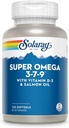 SOLARAY Super Omega 3 7 9 支持健康皮肤,更多环保局,DHA,鱼油迷你软胶的基本脂肪酸,120厘米