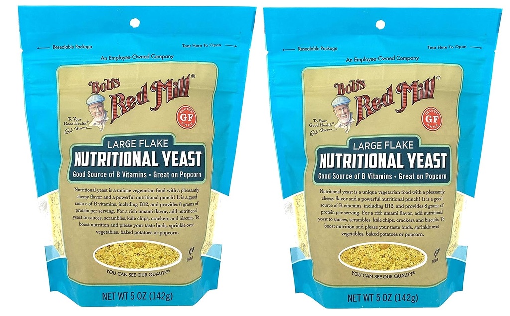 Bob的红磨坊大花纹营养品Yeast 5 Ounce(包2) Vegan Parm 奶酪替换