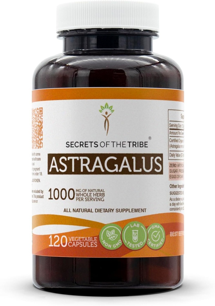 Astragalus 120 Capsules,用蔬菜 Capsules和 Astragalus (membranaceus) 干根制成