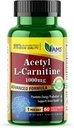 美国医学和科学乙酰L-Carnitine 1000mg(60块) – 男女饮食补充 – 推动能源生产 – 支持脑健康 – 帮助改善记忆和焦点