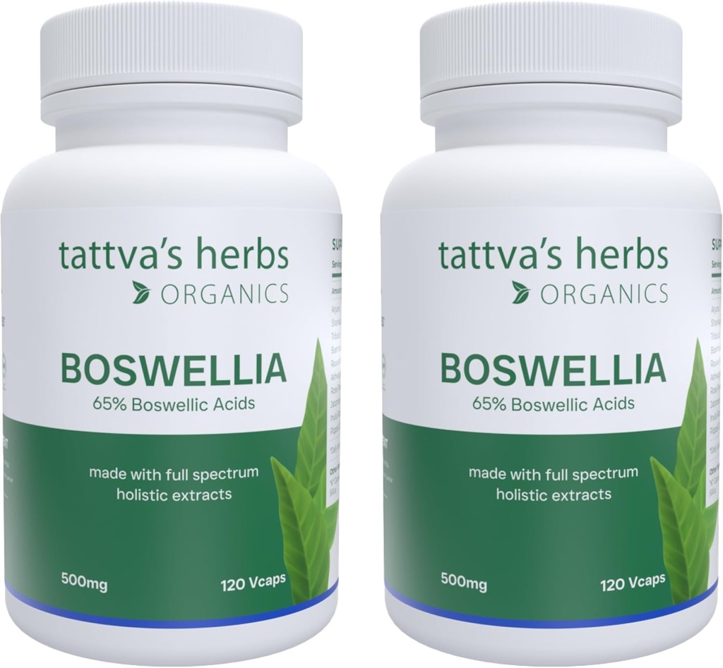 塔特瓦的草药 Boswellia Serrata 补编 Boswellia 提取卡普勒斯 联合支助补编 CO2 提取卡普勒斯 Boswellia Complex Powder 2-Pack 240 Count, 500 mg - 25年的 Premium Service