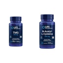 寿命延长 TMG 500 mg – 三甲基甘氨酸补充剂 – 鼓励健康同位素水平 & N-乙酰基-L-Cysteine(NAC),免疫,呼吸,活体健康,NAC 600 mg