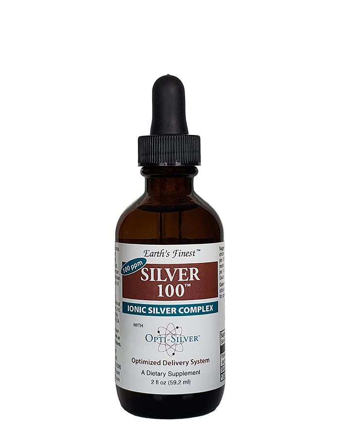 银 100 配有 Opti-Silver 优化投送系统用于免疫支持的Ionic Silver Complex - 100 ppm, 2oz (59.2mL) - Dropper