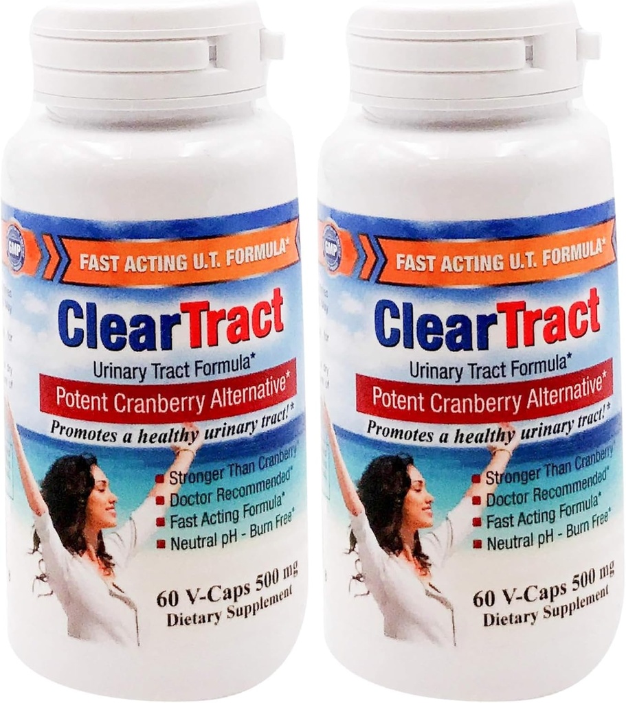 Cleartract D- Mannose Formula Capsules, 500 Mg, 60 Counters (Pack of 2) (英语).