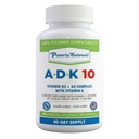 电源 由天然ADK 维生素补充 – ADK 10 高发性 维生素 A, D3 10,000 IU & K2 MK7 用于高级心脏,Immune & Bone 健康支持 – 90 Capsules, 1 Pack (3-Month Supplement)