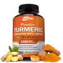 配有姜汁和生物牡蛎黑辣椒的营养素Flair Turmeric Curcumin,180 Capsules - 95% Curcuminoids - 联合支持,抗氧化剂,抗老化 - 天然,非GMO,Vegan 最佳可能性