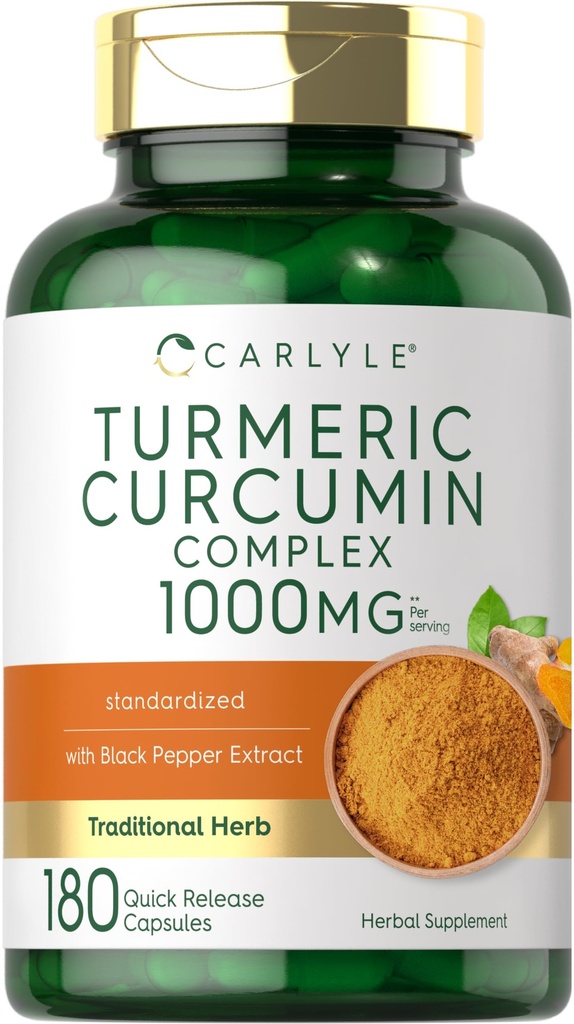 Carlyle Turmeric Curcumin with Black Pepper 1000mg → 180 Capsules → Turmeric Complex Supplement → 非 GMO, Gluten Free (英语:Gluten Free) 互联网档案馆的存檔,存档日期2013-12-20.