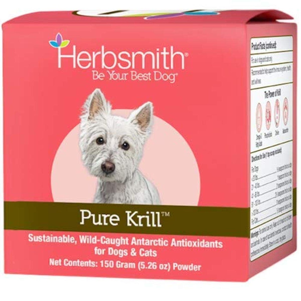 草匠纯磷虾(Herbsmith Prure Krill) - 野生-捕捉南极磷虾(Wild-Caught Antarctic Krill) - 仅 1 成份 - Astaxanthin for Dogs - 准备使用 Omega 3s - 替代磷虾油换狗 - 150g