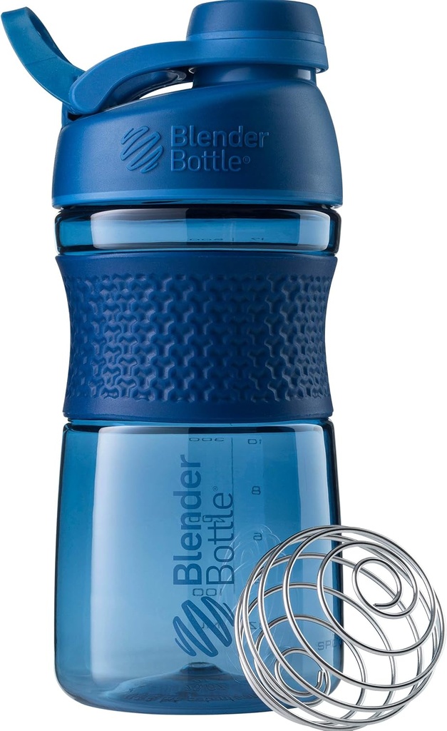 BlenderBottle 20-Ounce 黑色和海军蛋白质摇摆瓶与BlenderBall Wire Whisk