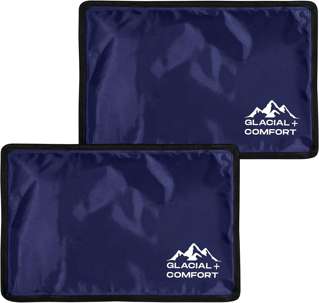 Glacial Comfort Gel Ice Pack for Back Pain - (12"×8") 重用冷帕用于Hip,膝盖,肩部损伤,肌肉干草,Migraine & 产后用Flex Technology - 手术后.