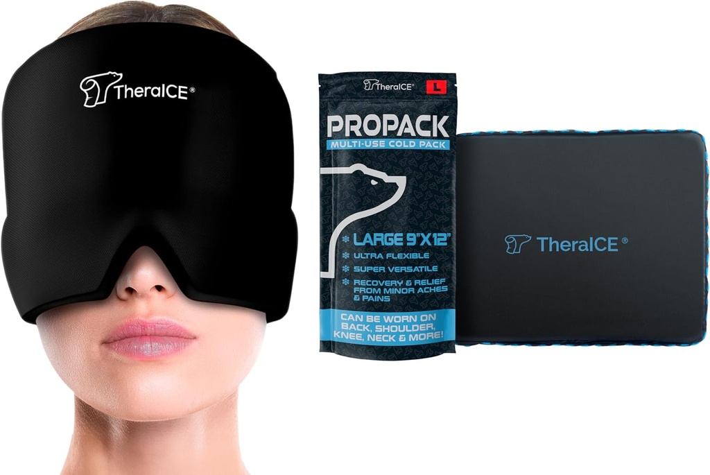 TheraICE 头痛和 Migraine  Relief Hat 和 TheraICE Propack 冰块包
