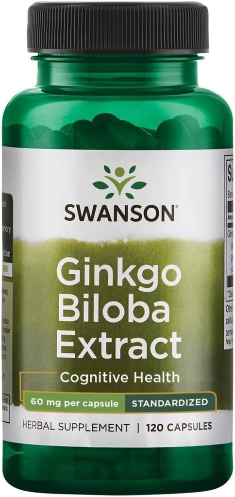 Swanson Ginkgo Biloba 摘录 24% 60毫克 120卡普尔