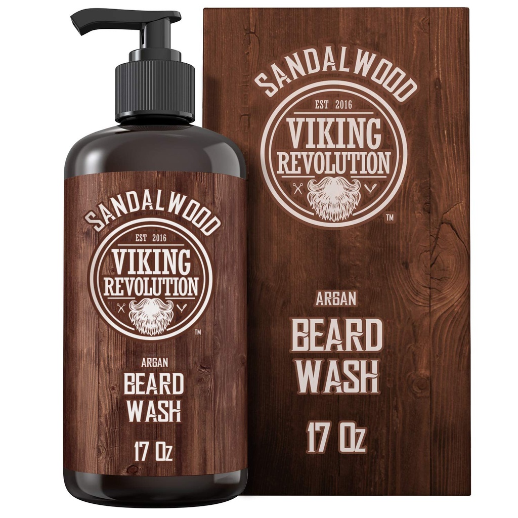 维京革命 胡子洗香波 w/Argan & Jojoba Oils - Softens & 加强 - Sandalwood Scent - 17 oz Shampoo