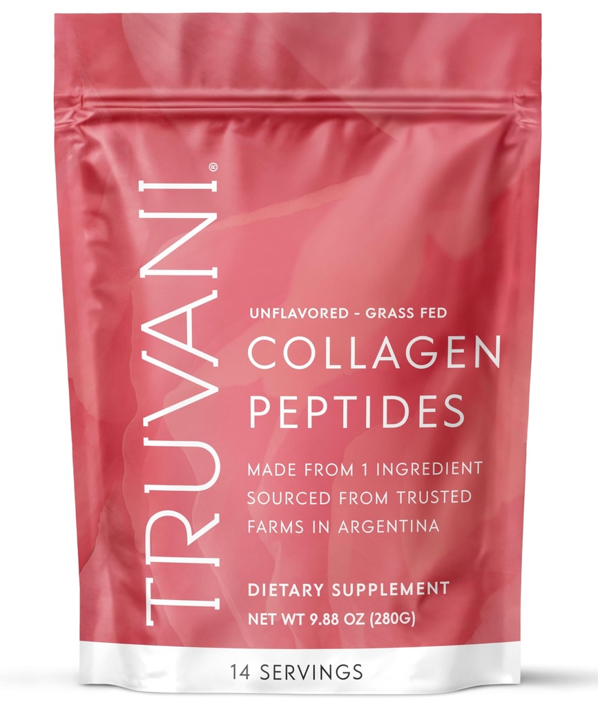 Truvani 水解酸Collagen Peptides 14 服务 20g Grass-Fed 蛋白酸Collagen Powder 推广头发,钉子,皮肤,以及联合健康 → Keto → 乳房和Gluten Free → 男女