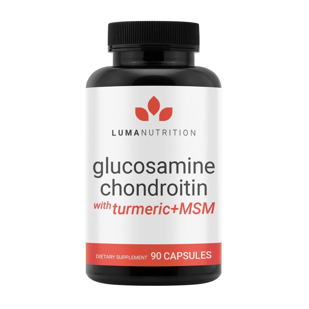 Luma 营养 Glucosamine Chondroitin MSM - Turmeric, Boswellia - Premium 补充剂 - 男女 - 联合补充剂 - 90 Capsules